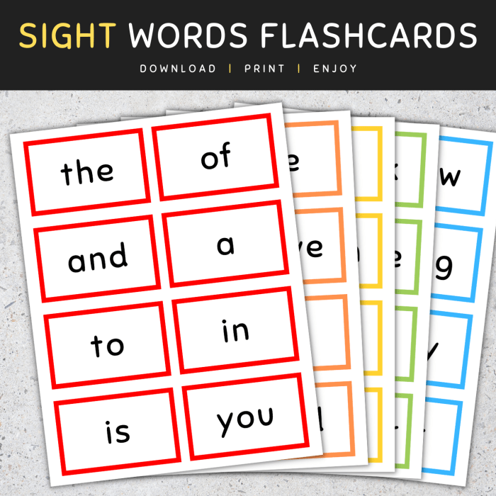 Fry's sight words flash cards