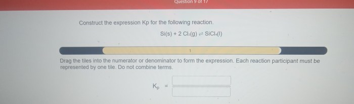 Construct the expression for kp for the following reaction.